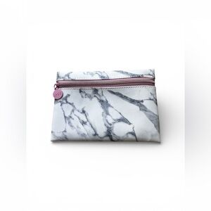 Marble Ipsy Bag with Pink Zipper